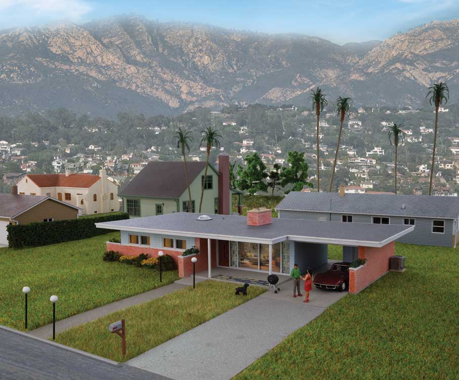 Walthers Cornerstone 1/87 HO Scale - Mid Century Modern Home