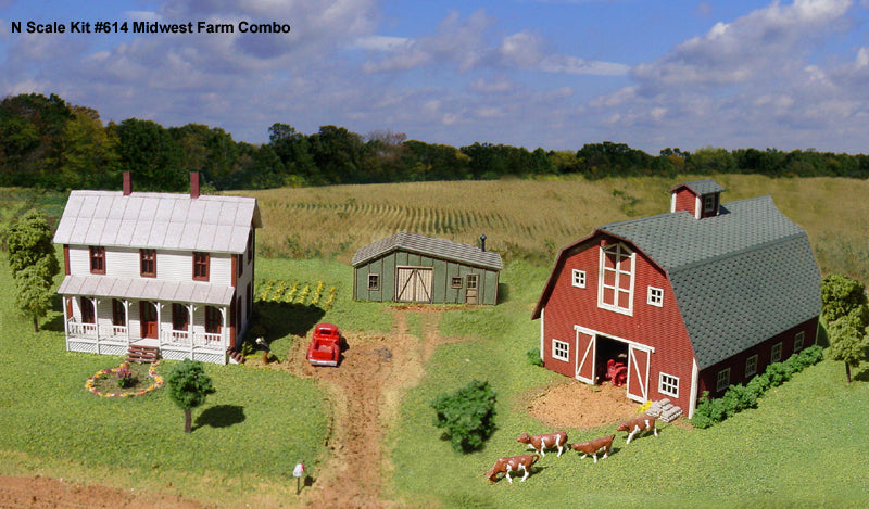 American Model Builders 1/160 N Scale - Midwest Farm Combo LASERkit(R)